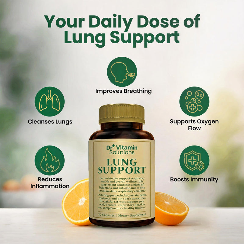 Lung Detox for Smokers, Mullein Leaf Extract, 10-in-1 Cleanse for Lungs | Respiratory Support for Breathing and Lung Health, Vitamin C, Butterbur, Quercetin - Non-GMO, Made in USA, 30 Vegan Capsules