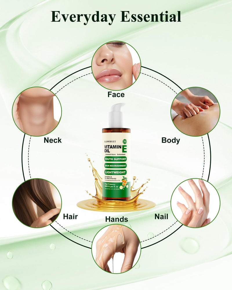 5 Floz Vitamin E Oil For Skin Scars, Pure Organic Nail Oil vit e for Cuticle, Face, Body and Hair, Nourish Dry Skin, Maintain Youthful, Antioxidant, Fade Scars LIGHTWEIGHT - 150ml 5 Fl Oz (Pack of 1)