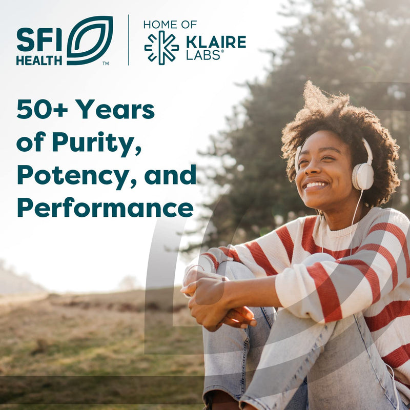 SFI Health Klaire Labs Multi-Vitamin Complex, 60 Capsules | Hypoallergenic Once-Daily Mineral-Free Multivitamin with Metafolin Folate, Vitamin B6 & B12