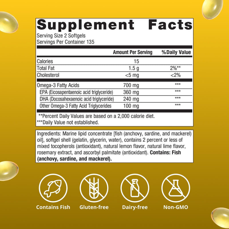 Metagenics OmegaGenics EPA-DHA 300mg, 270 Softgels | Daily Omega-3 Fish Oil to Support Cardiovascular, Musculoskeletal and Immune System Health