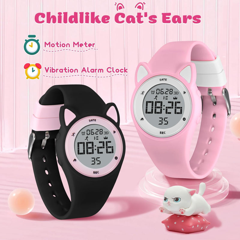 BEN NEVIS Kids Watch, Digital Watch for Boys Girls, Sport Watch with Fitness Tracker, Alarm Clock, Stopwatch, No App and Waterproof, Watch for Kids Ages 5-12 003-BlackPink
