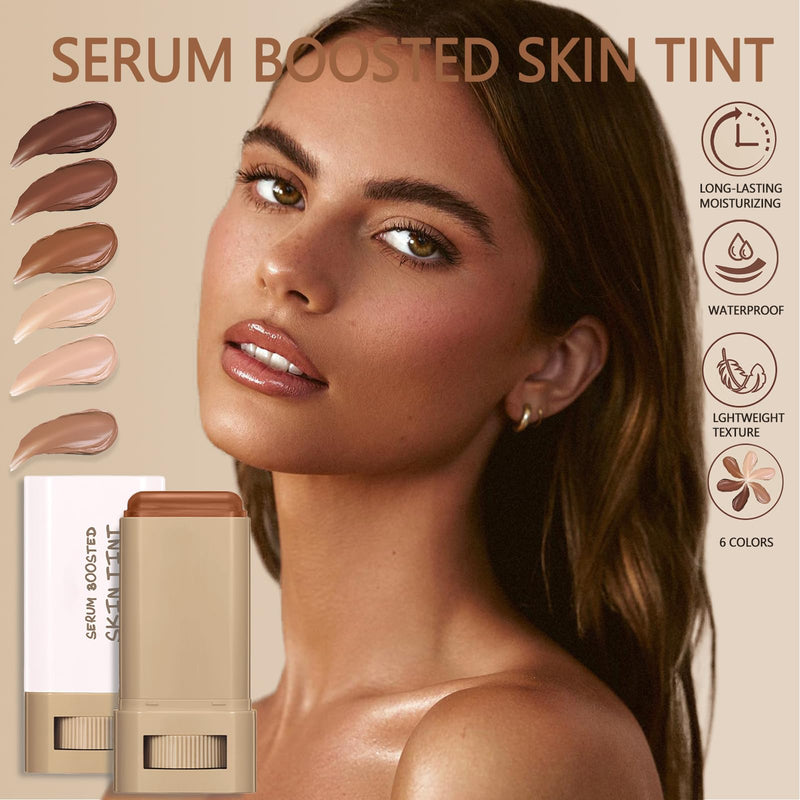 Foundation Stick Beauty Balm Serum Boosted Skin Tint, Serum Boosted Skin Tint Balm, Solid Tinted Moisturizing SerumContour Stick Foundation FaceStick, Longwear ContourStick, Natural Finish (#3) #3