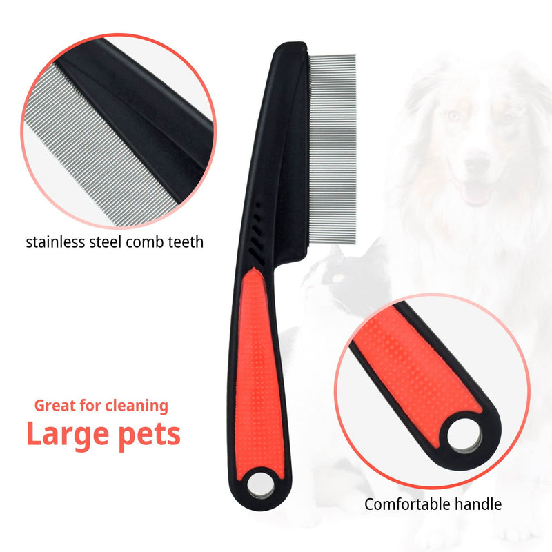 Pet Steel Combs Dog Cat Comb Tool, Dandruff Comb, Multifunction Stainless-Steel Fine-Tooth Grooming Comb Cat Dog Pet Grooming Scalp Effectively Get Rid of Hair Nits (Grooming Comb) - BeesActive Australia