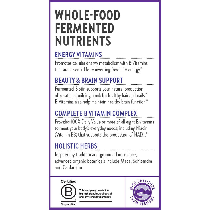 New Chapter USDA Organic Fermented Vitamin B Complex, 90 Count | ONE Daily for Cellular Energy, Brain, and Beauty Support, 100% Vegan, Gluten Free, Certified Organic B Vitamins Unflavored 90 Count (Pack of 1)