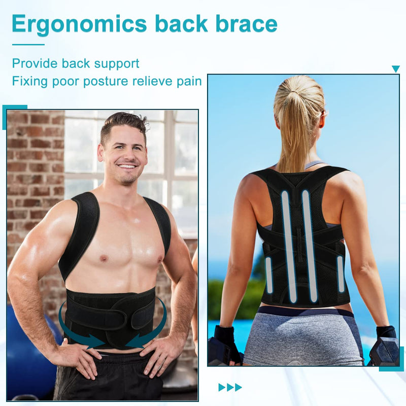 Back Brace Posture Corrector for Women and Men, Relief for Waist, Back and Shoulder Pain, Adjustable and Breathable, Improve Posture XXL(42"-48") XXL(42"-48")