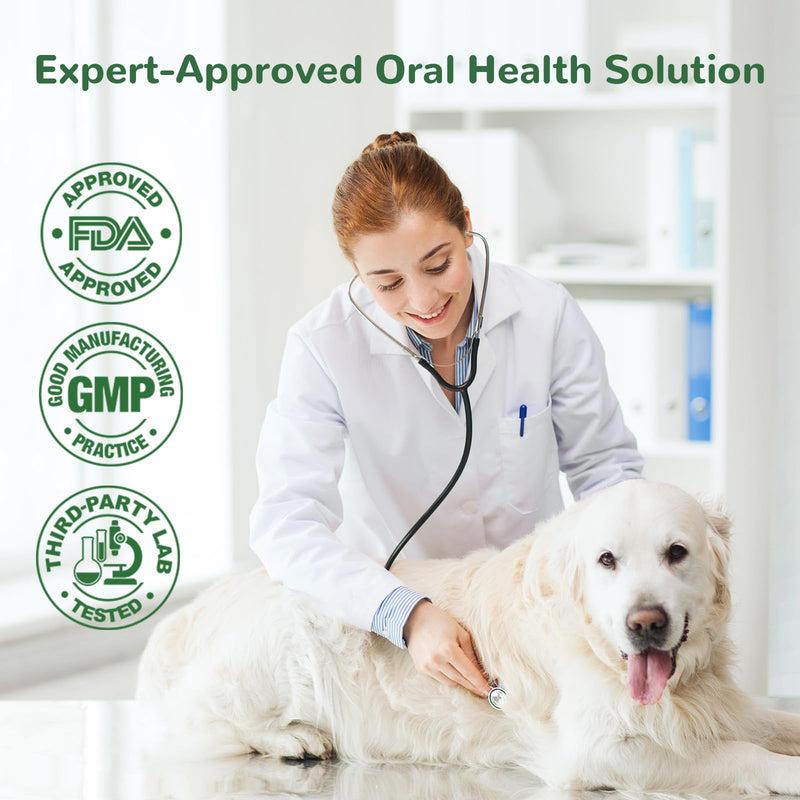 Dog Teeth Cleaning Powder, Dog Dental Powder for Tartar Remove & Plaque Off, Fresh Breath for Dogs with Natural Plant Blend, Enzymes and Probiotics, 150g