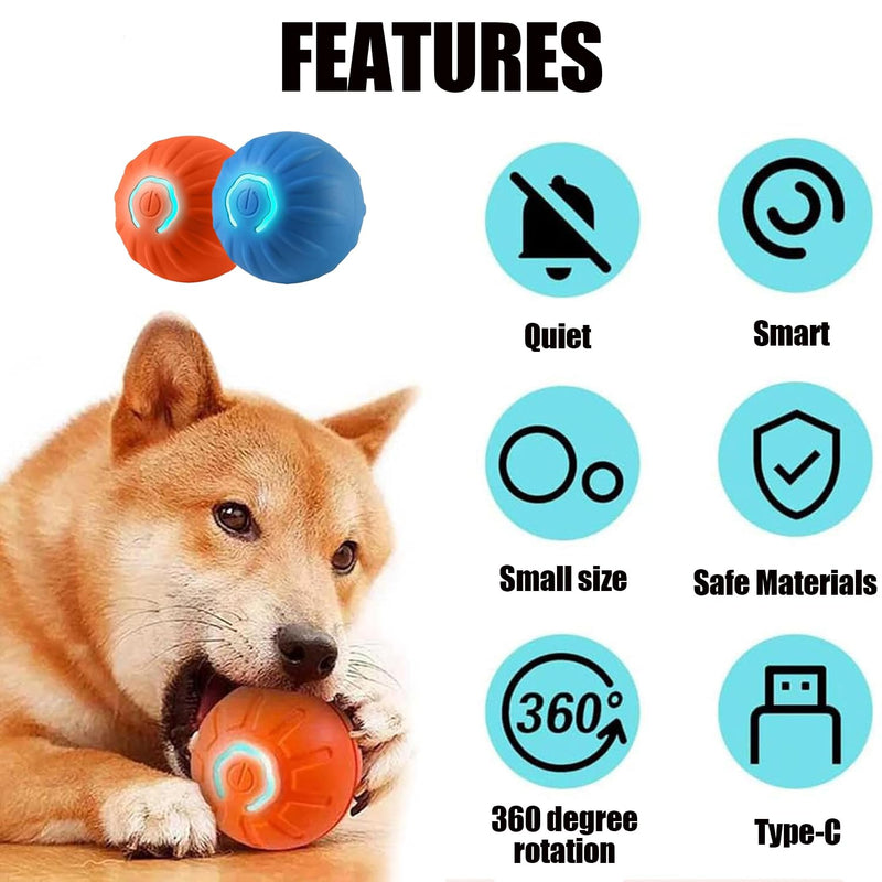 Shaky Ball Toy for Dogs,Vibrating Dog Ball,Shaky Ball Dog Toy,Automatic Moving Dog Toy Ball,Vibrating Ball for Dogs for Small, Medium, Large Dogs (Orange) Orange - BeesActive Australia