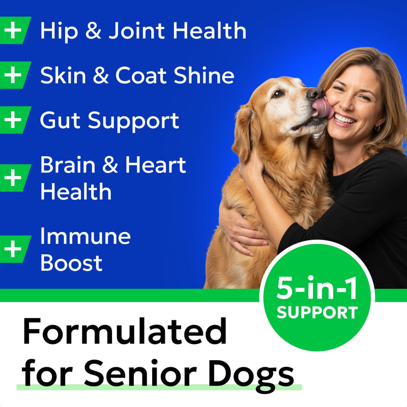 BARK&SPARK Dog Multivitamin Chews Glucosamine Chondroitin with Omega 3, Digestive Enzymes & Probiotics | Vitamins and Supplements for Dogs Pet Skin & Coat & Joint & Gut Health Support - 120ct