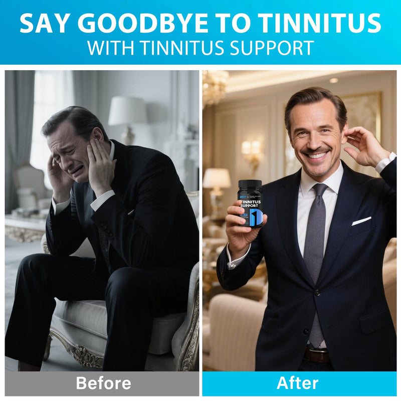 Tinnitus Relief for Ringing Ears, 120 Capsules Ear Health Vitamins Supplement, Natural Herbal Tinnitus Reduce Ear Clicking Buzzing, Improving Hearing for Men and Women, (60-Day Supply) 120 Count (Pack of 1) - BeesActive Australia