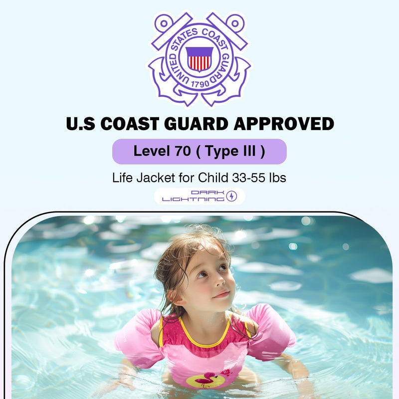 Dark Lightning Toddler Swim Vest for Age 2/3/4/5/6/7 Years Old, Toddler Floaties with Arm Wings 30-50 Pounds,USCG Approved Kids Life Jacket for Boat/Sea/Pool/Puddle Shark-Blue - BeesActive Australia