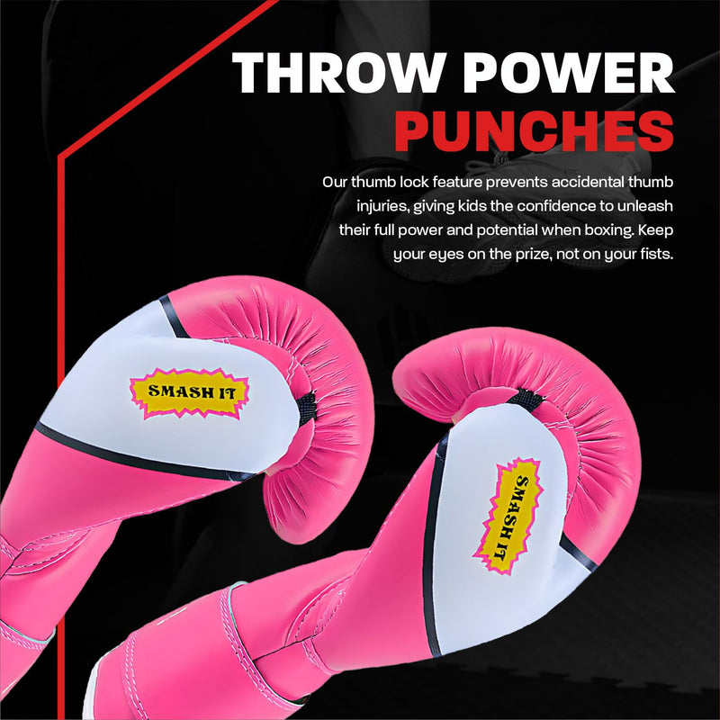 Kids Boxing Gloves for Kids Children Youth Punching Bag Kickboxing Muay Thai Mitts MMA Training Sparring Gloves Pink 4 oz