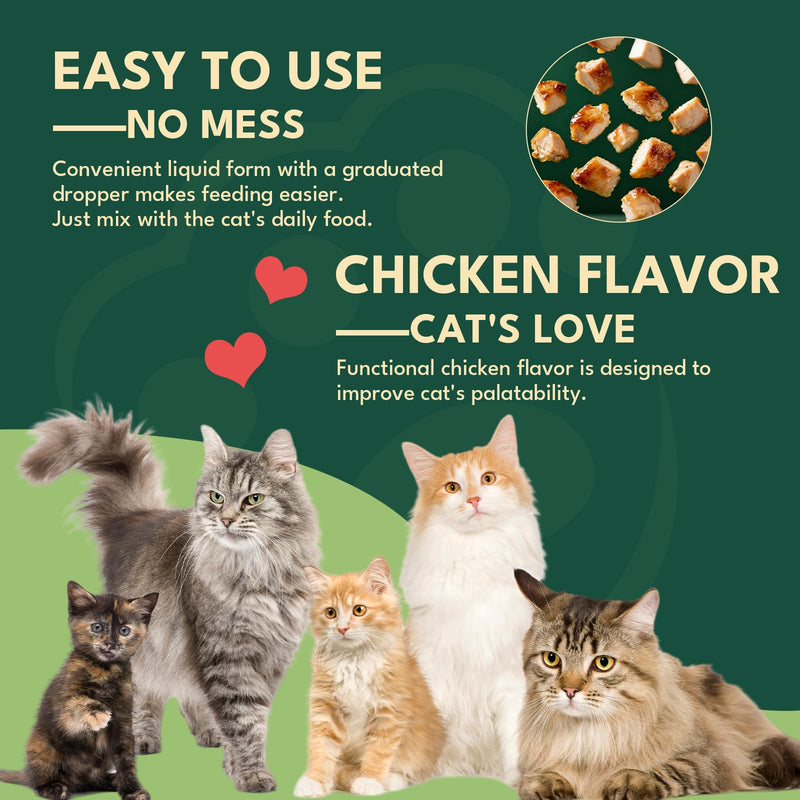 YOTANGO Natural Antibiotics for Cats, Cat Antibiotics for UTI & Itch Support, Immune, Digestive, Allergy, Skin & Coat Support for Cats and Kittens, for All Ages & Breeds (Chicken Flavor-60ml 2 Pack) 2 PCS