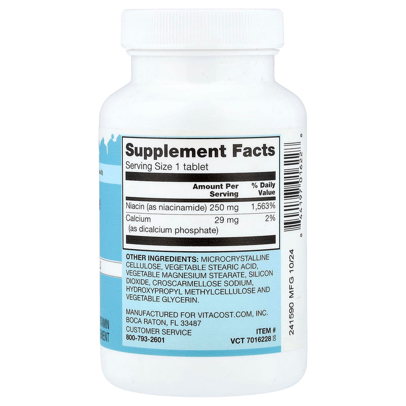 Vitacost Niacinamide, 100 Tablets