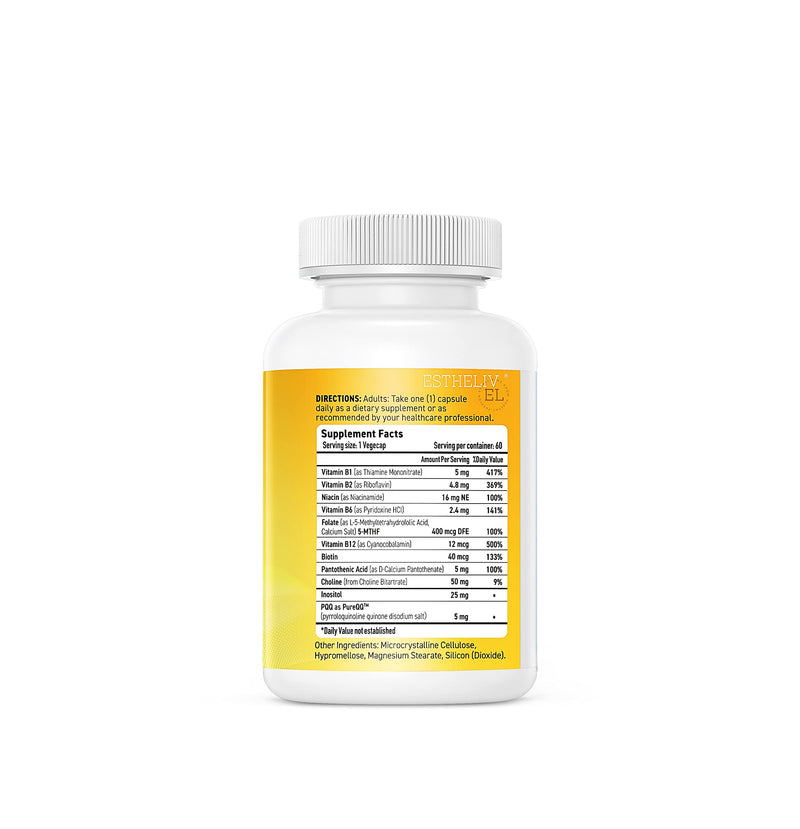 ESTHELIV® Super B Complex with PQQ - 60 VegeCaps 60 Capsules