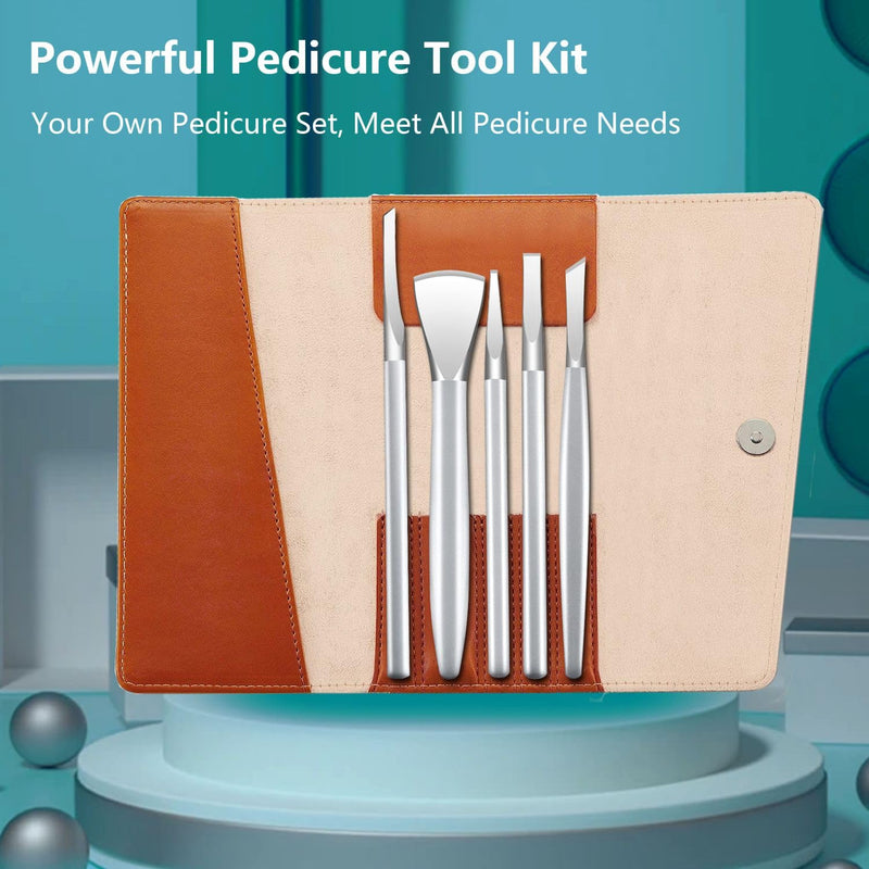 Pedicure Knife Ingrown Toenail Kit, 5 PCS Professional Pedicure Tool Kit, Top Notch Foot Blade Stainless Steel Ingrown Toenail Tool Foot Care Tools Nail Cuticle Remover (5 Pcs Set)