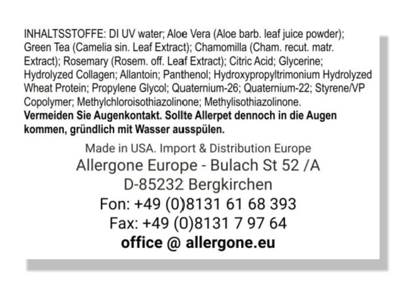 Allergone Allerpet/cat solution for cat allergies - BeesActive Australia