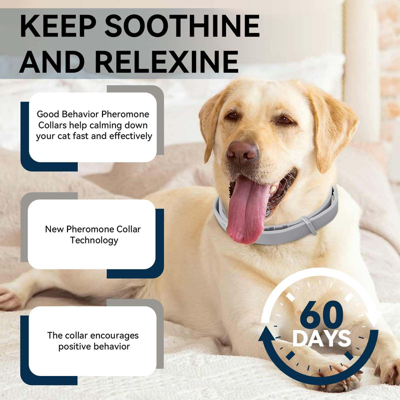 Calming Collar for Dogs 4-Pack That Lasts 60 Days | Pheromone Dog Calming Collar for Anxiety, Stress & Separation | Waterproof Adjustable 63 cm for Small Medium Large Dogs