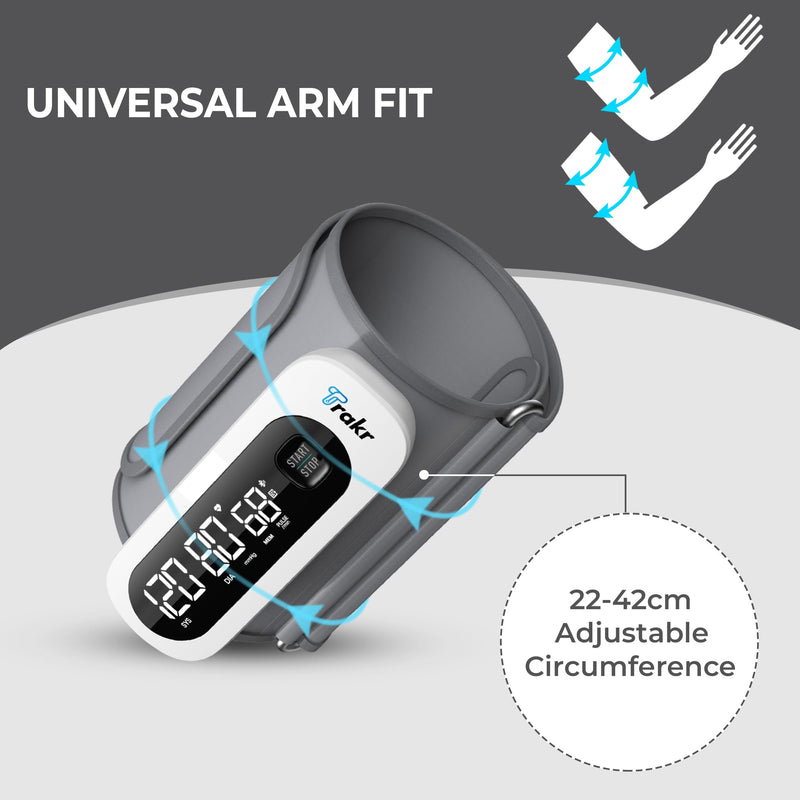 Trakr - Smart Blood Pressure Monitor with App - Rechargeable - Wireless - Bluetooth