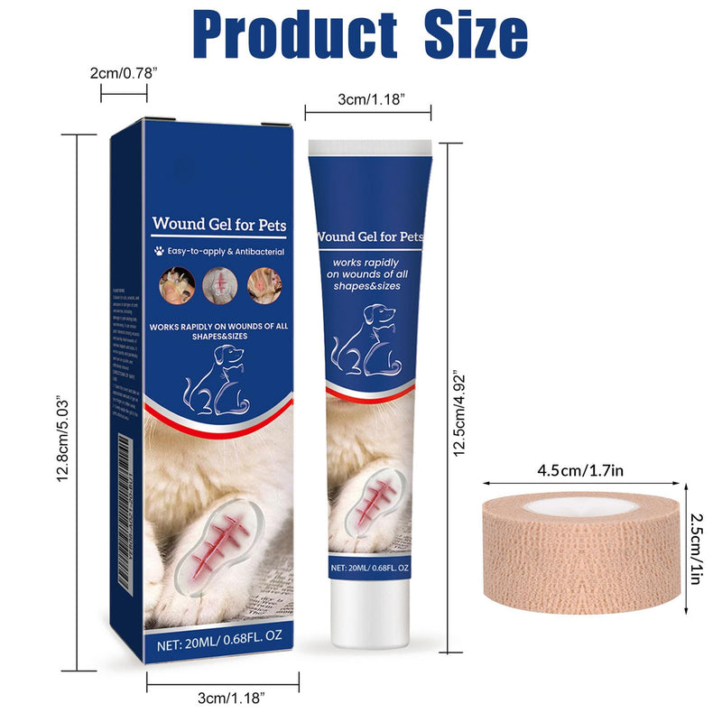 Comioke Pet Wound Care Gel, Pet Liquid Bandage,Dog Cat Gel Bandage Plasters,Pet Waterproof Protective Wound Healing Gel,Liquid-Bandage for Pet Wound Care Cream,Dog Cat Wound Healing Gel,Bandage Tape