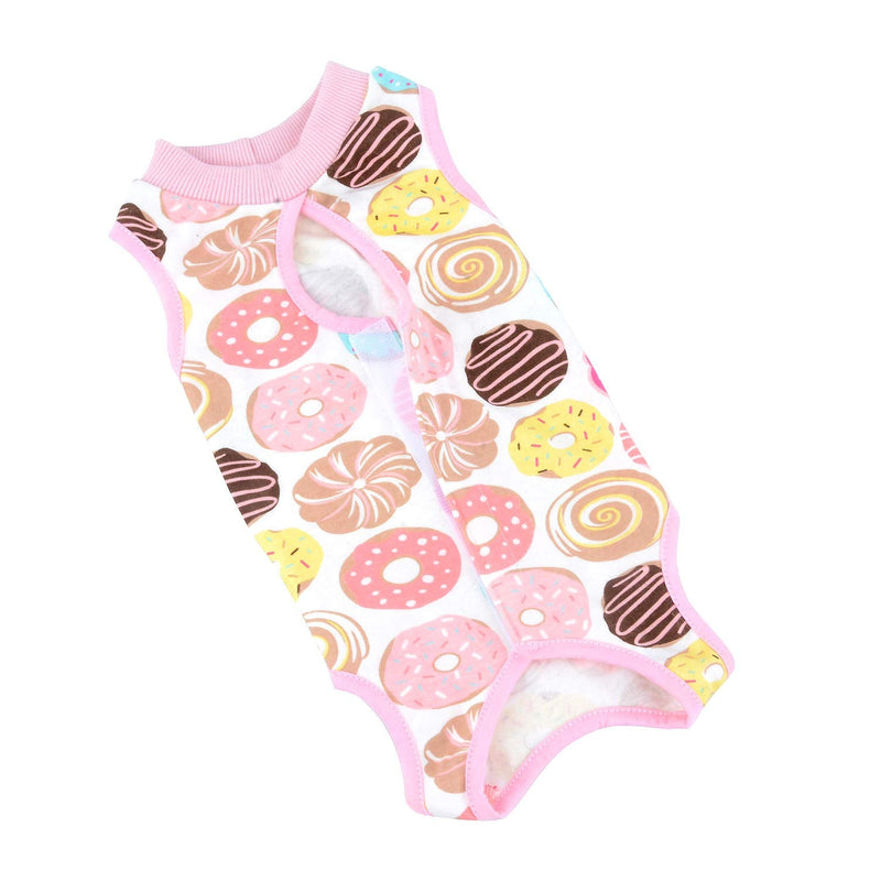 SELMAI Medical Pet Shirt Cat Bodysuit for Dogs After Surgery Dog Castration Soft Cotton E-Collar Alternative for Pets Nursing Clothing Wound Protection Prevent Licking Skin Diseases Pink L donut - BeesActive Australia