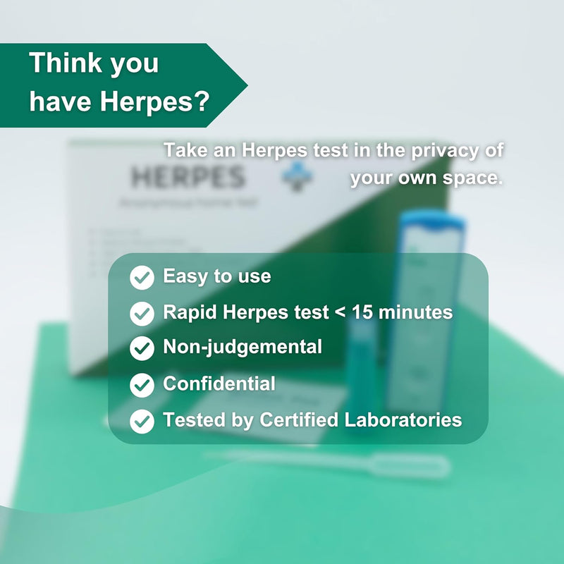 Herpes Self Test for Male and Female Detects Herpes HSV simplex genital Infection sti std Quick Home Test