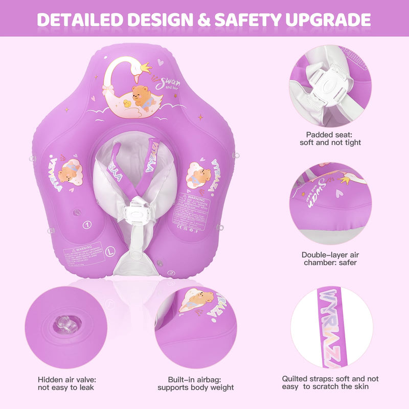 LOOWARTS Baby Float with Canopy,Infant Pool Float with Safety Seat,Baby Swimming Float & Swim Float & Water Float UPF50+ UV Protection for Toddler from 3 to 36 Months (S:3-12 Month/L:6-36 Month) Small (3-12 month) - BeesActive Australia
