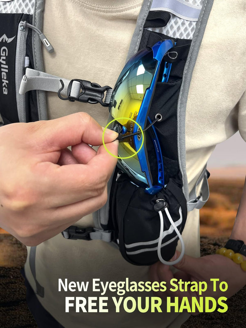 Hydration Backpack, Lightweight Breathable Reflective Pack Adjustable Chest Straps for Running, Marathons, Cycling, Hiking, Trail Vest 1.5L Water Bladder