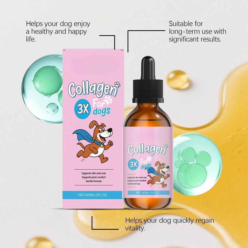 Collagen for Dogs, Liquid Dog Collagen Drops, Fast Absorption Supplement for Joint, Skin, Coat & Digestion Support, 60ml