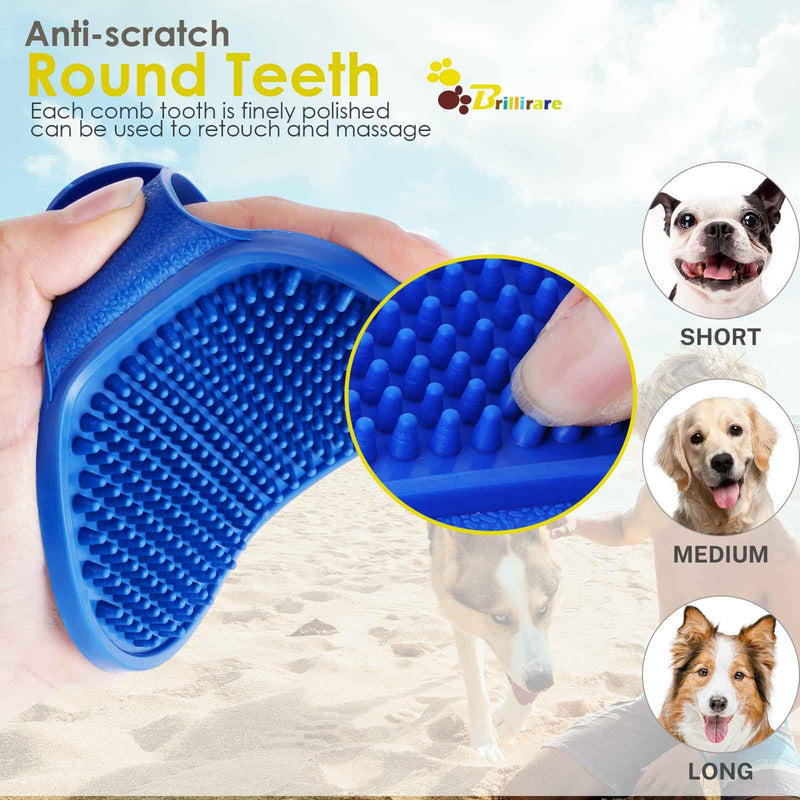 2 Pack Dog Grooming Brush, Premium Soft Silicone Pet Bath Brushes with Adjustable Handle, Shampoo Soothing Comb for Wet Dry Long Short Haired Dogs & Cats Massaging, Deshedding - BeesActive Australia