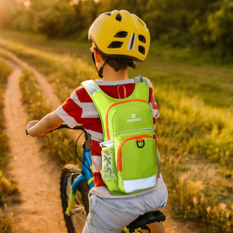 Nepest Kids Hydration Backpack, Mini Water Backpack with 1.5L Water Bladder for Hiking Cycling Running Pink