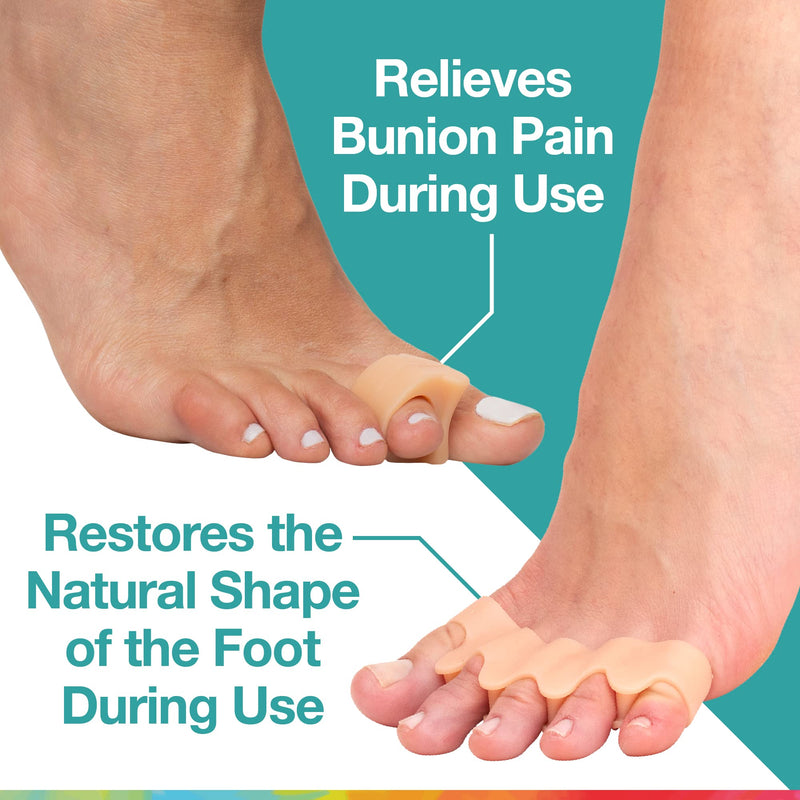 ZenToes Bunion Straighteners and Toe Separators Foot Pain Relief Bundle (Beige)