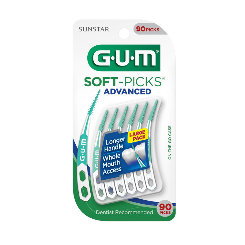 GUM Soft-Picks Advanced, Dental Picks for Teeth Cleaning and Gum Health, Disposable Interdental Brushes with Convenient Carry Case, Dentist Recommended Dental Picks, 90ct (4pk) 360 Total 360 Count - BeesActive Australia