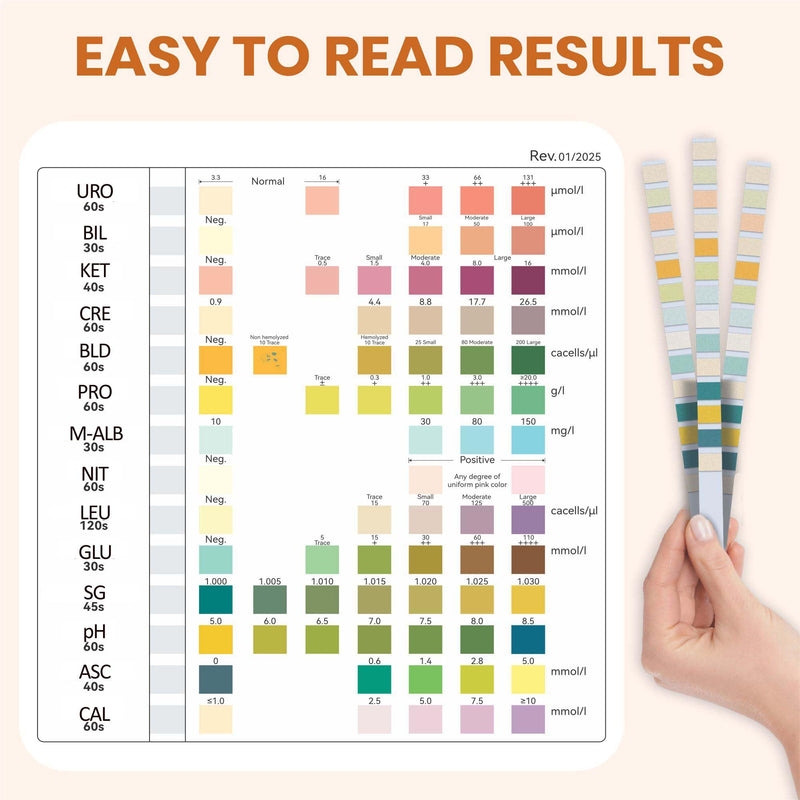 Urine Test Strips 13+ PARÁMETROS - 150 Count LEU, KET, PRO, NIT etc