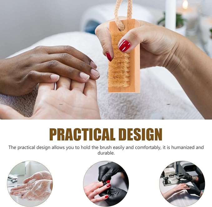 Beaupretty Nail Brushes Set of 2 Nail Brushes Wooden Hand Wash Brushes Double Sided Nail Cleaning Nail Scrub Brush with Hanging Rope -  Australia