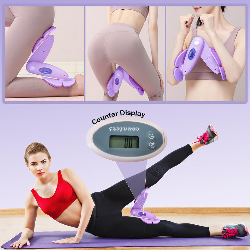 Keyoung Thigh Hip Trainer Kegel Exerciser, Pelvic Floor Trainer, Inner Thigh Trimmer, Thigh Tensioner Exercise for Home Kegel Postpartum Rehab,Workout Equipment Kegel Exercise Products Purple - BeesActive Australia