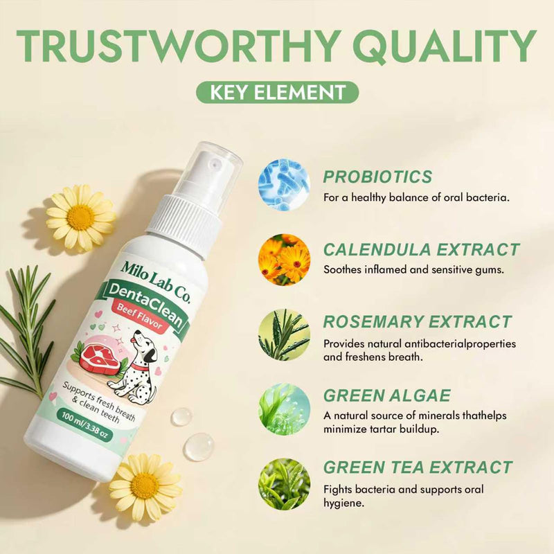 Advanced Dental Spray, Dentaclean Oral Care Pet Dental Spray, Breath Freshener Spray Supports Healthy Gums and Clean Teeth, Safe Ingestible Formula for Daily Pet Hygiene