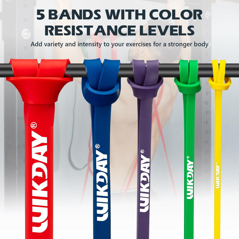 Resistance Bands for Working Out, Exercise Bands, Workout Bands, Pull Up Assistance Bands for Body Stretching Training Physical Therapy Muscle Training for Men & Women 01 Multicolour 8-100 lbs