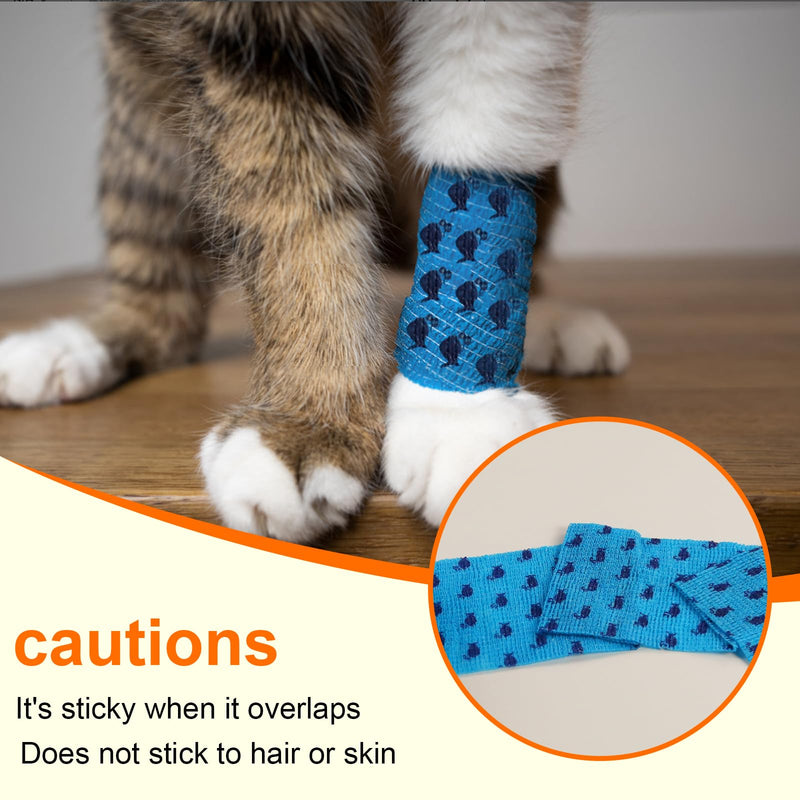 3 Inch Vet Wrap 6 Pack x 5 Yards Self Adhesive Bandage Wrap Bulk Self Adherent Veterinary Non-Woven Pet Tape for Horse Dog Cat Bird Animal 6 Bandages for First Aid Wrist Ankle Sprains Swelling - BeesActive Australia