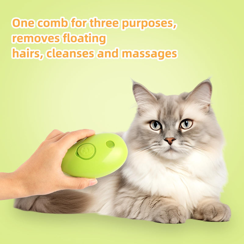 Steamy Cat Brush, Cat Steamy Brush, 3-in-1 Steam Brush for Cats, Cat Spray Massage Comb, with Liquid Inlet, Cat Grooming Brush, Eliminate Flying Hair - BeesActive Australia