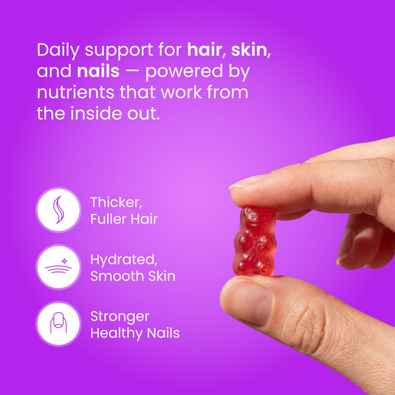NutraChamps Biotin Gummies 10,000mcg with Collagen, Keratin & More – Hair Skin and Nails Vitamins for Women & Men – Support Normal Hair Growth Cycle - Enhanced with Vitamin C, D3, Zinc (Pack of 2)