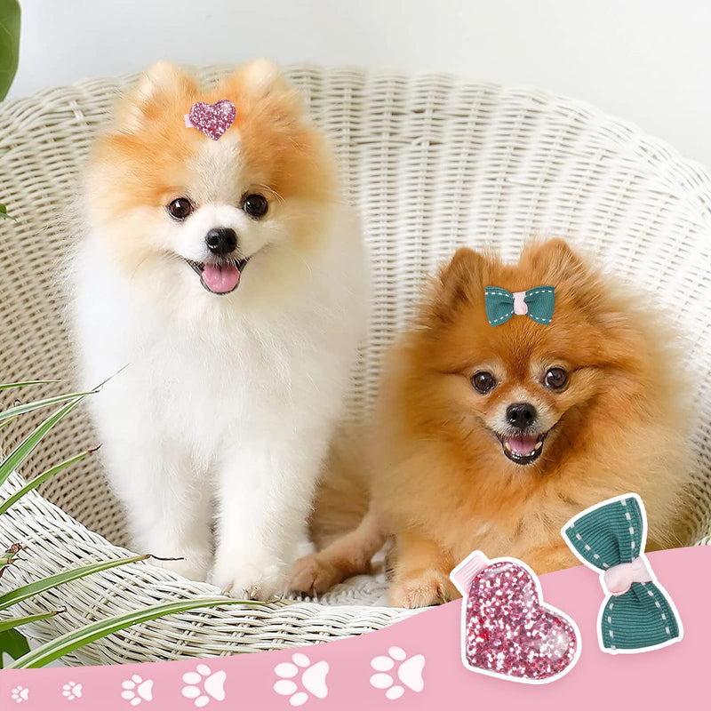 WWW Small Dog Hair Clips 5 Pcs Cat Dog Hair Bows Girls Puppies Hair Barrettes Cute Bow Flower Crown Hairpin Head Flower Hair Pins Cat Puppy Party Birthday Grooming Hair Accessories,Pink Pink - BeesActive Australia