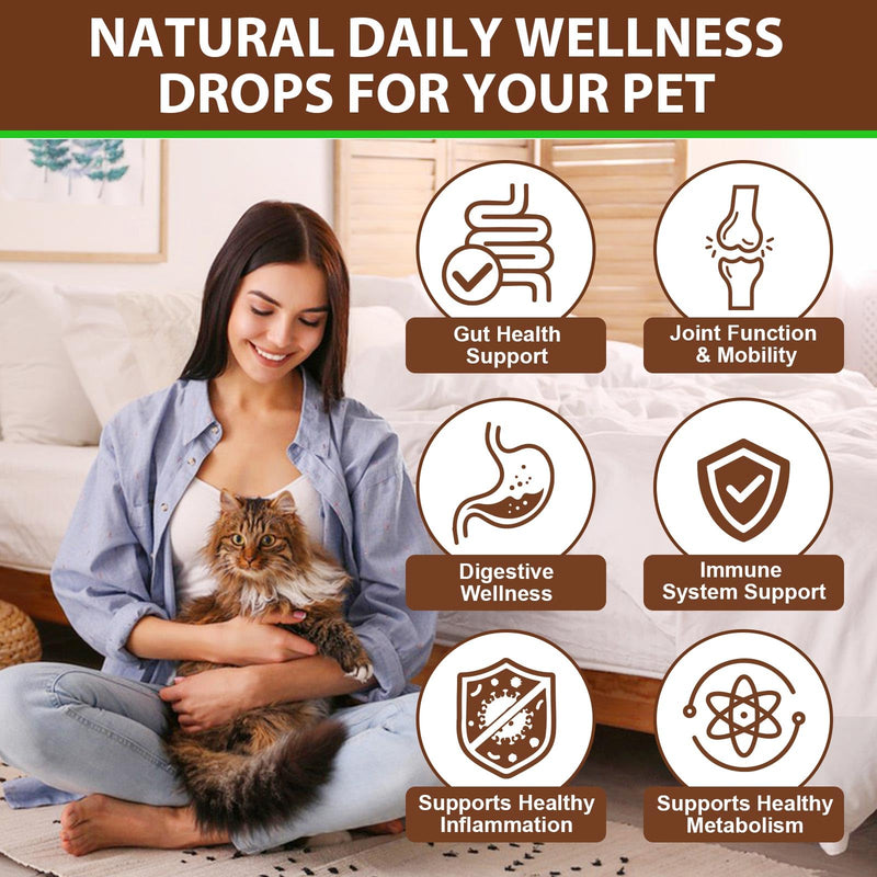 Turkey Tail Mushroom for Cats,Turkey Tail Mushroom Liquid Extract for Immune & Digestive, Joint, Energy,Cat Mushrooms Drop with Turmeric & Probiotic,Faster Absorption- 60ml