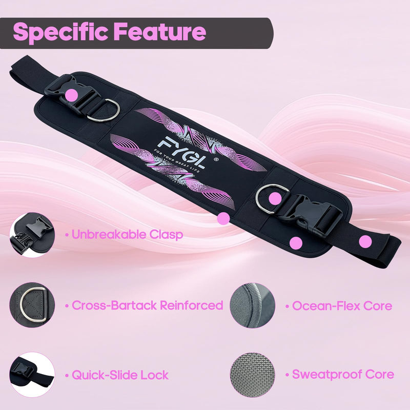 Hip-Thrust-Belt, Foldable Design, Slip-Resistant Padding, Supports 300 lbs, Ideal for Glutes Training with Dumbbells, Kettlebells & Plates, Great for Gym & Home Hip Thrust Workouts Pink+Black+D-ring