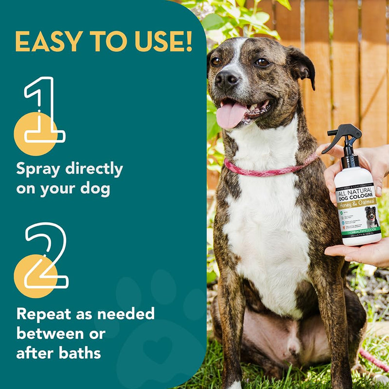 The Healthy Dog Co - Dog Perfume Spray - Honey & Oatmeal Dog Spray for Smelly Dogs - Lovely Smelling Dog Deodorant for Smelly Dogs - Dog Cologne suitable as Puppy Spray - 250ml - BeesActive Australia