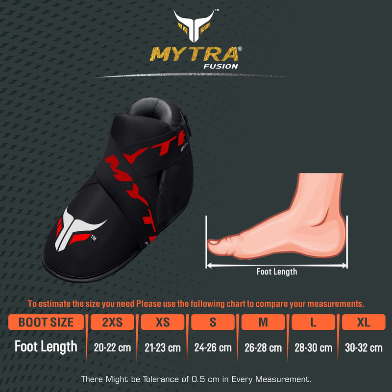 Mytra Fusion Semi Contact Boots – Kickboxing Boots and Foot Pads for Sparring, MMA, Muay Thai, Karate, Training, Fighting and Martial Arts Black Large
