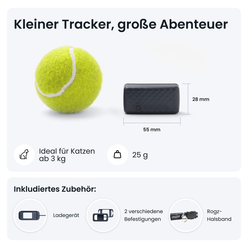Tractive CAT Mini GPS Tracker for Cats - Market Leader, Live Tracking, Location History, Health Alerts, Activity Tracking, Collar Included, Subscription Required Dark Blue - BeesActive Australia