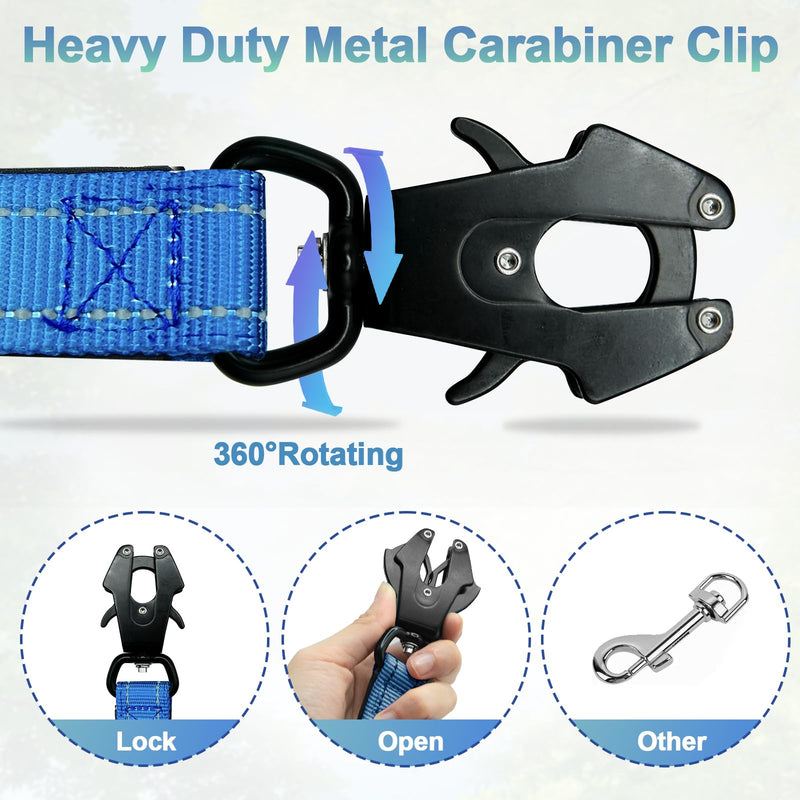Heavy Duty Hands Free Dog Leash with Quick Release Carabiner and Adjustable No Pull Bungee Dog Running Waist Leash，for Walking and Training with Car Seat Belt 4-6FT (Aquamarine) Aquamarine - BeesActive Australia