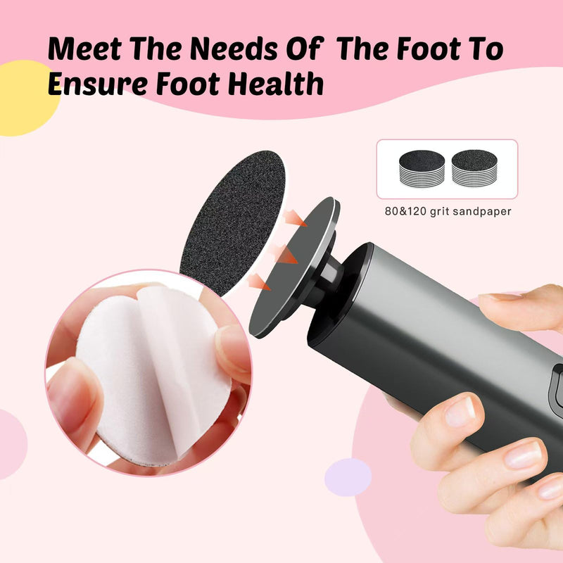 Electric Foot Callus Remover, 9-Speed for Dead Skin, Aluminum Alloy, Nano Glass Disc, Type-C Rechargeable, Replacement Discs, Storage Case – Spa Pedicure, Relaxing Self-Care (Gunmetal) Gunmetal（professional Edition） - BeesActive Australia