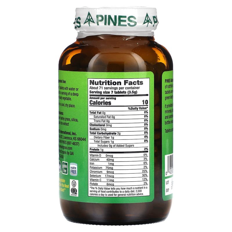 Pines International Barley Grass Tablets, 500 Count