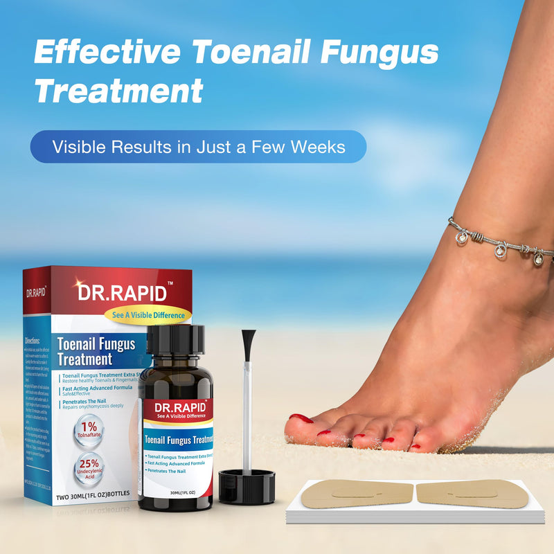 Toenail Fungus Treatment Extra Strength - 30mL Toenail Fungus Treatments Liquid & 20 Fungal Nail Patches Nail Repair for Damaged Nails, for Fungi Nails, Athletes Foot - Nail Care Kit 1 Count (Pack of 2) - BeesActive Australia